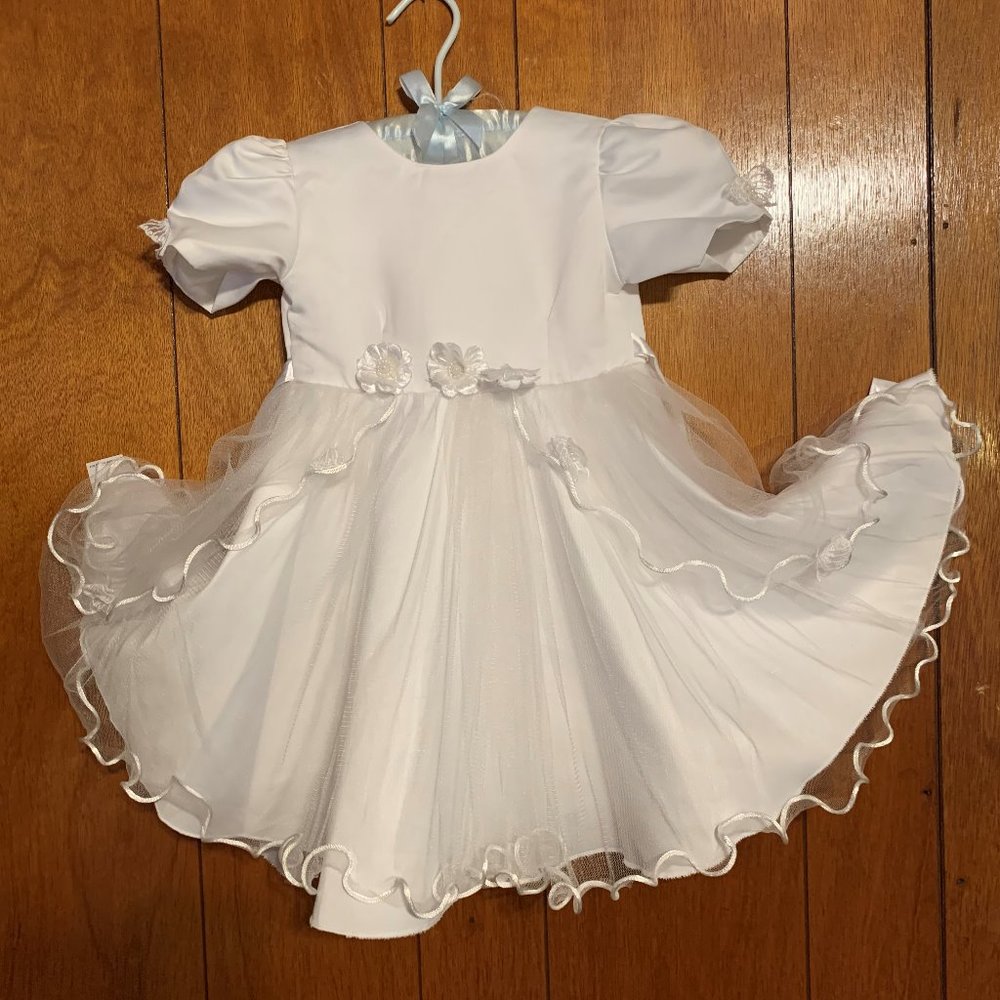 R Framboise Baby Princess Satin Lace Dress Sz 23m